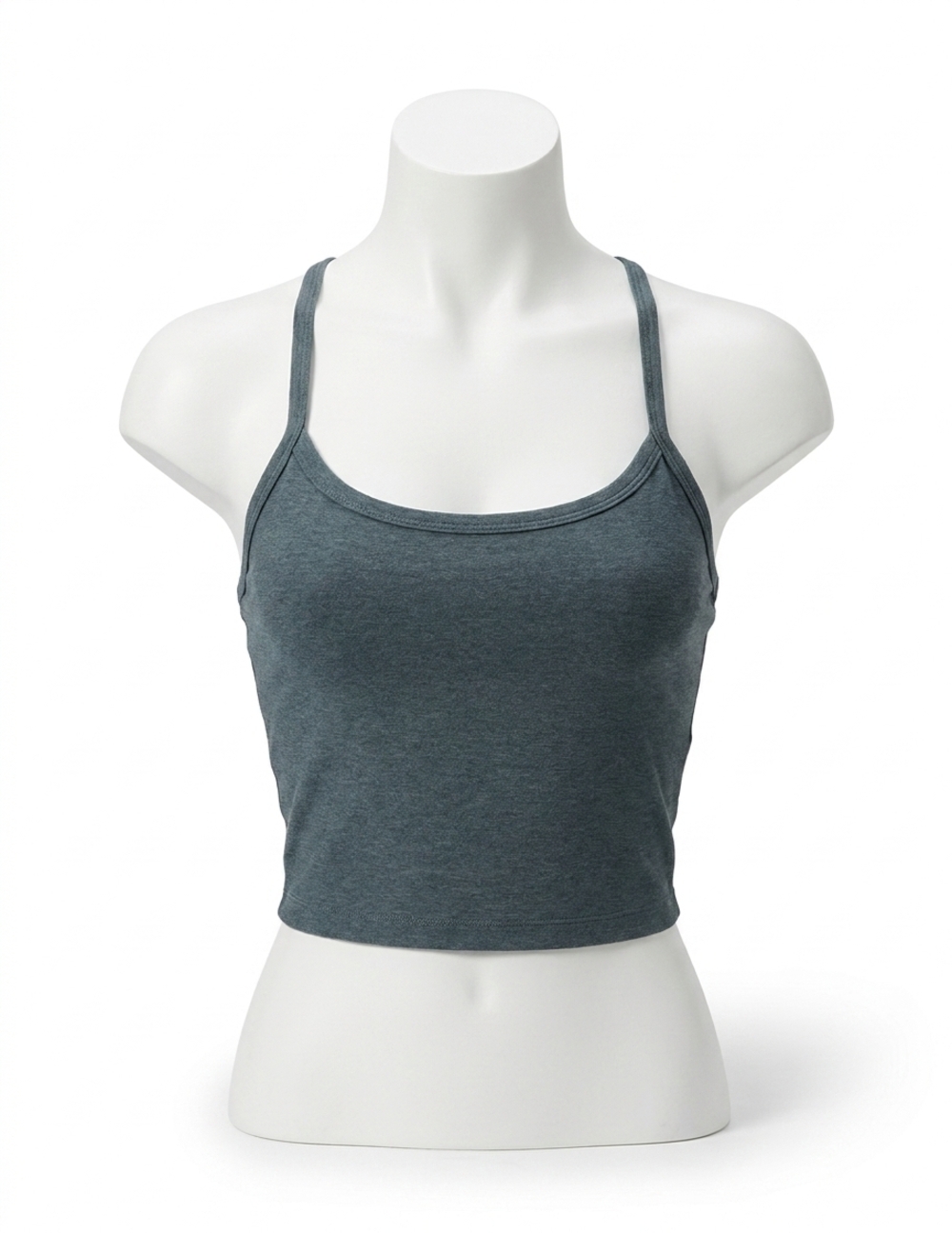 NEW BEYOND YOGA slim racerback cropped tank in storm heather
